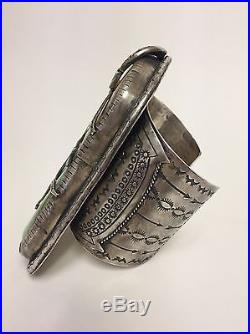 Vintage Huge Navajo Sterling Silver Massive Turquoise Cuff Bracelet 950g