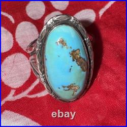 Vintage JC Sterling Silver Turquoise Ring Sz 12.5 15g Signed Navajo Southwestern