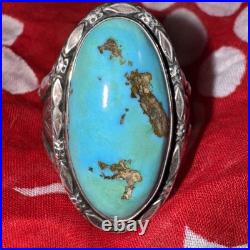 Vintage JC Sterling Silver Turquoise Ring Sz 12.5 15g Signed Navajo Southwestern