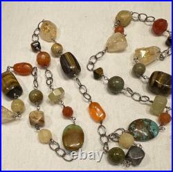 Vintage Jay King DTR Mine Finds 925 Sterling & Semi Precious Stone Necklace