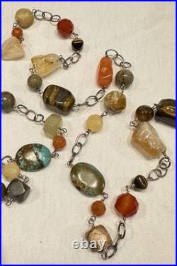 Vintage Jay King DTR Mine Finds 925 Sterling & Semi Precious Stone Necklace