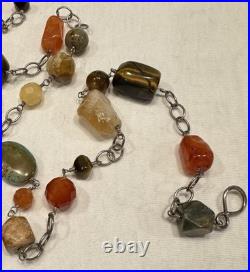 Vintage Jay King DTR Mine Finds 925 Sterling & Semi Precious Stone Necklace