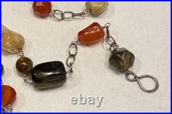Vintage Jay King DTR Mine Finds 925 Sterling & Semi Precious Stone Necklace