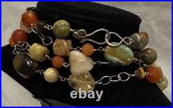 Vintage Jay King DTR Mine Finds 925 Sterling & Semi Precious Stone Necklace