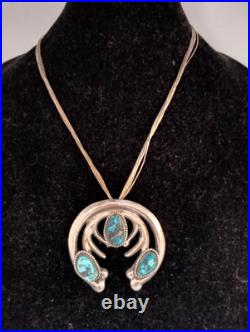 Vintage LARGE Navajo Naja Pendant with Turquoise Sterling Silver RAY TAFOYA 2.75 Vintage LARGE Navajo Naja Pendant with Turquoise Sterling Silver RAY TAFOYA 2.75