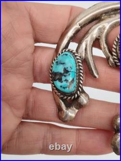 Vintage LARGE Navajo Naja Pendant with Turquoise Sterling Silver RAY TAFOYA 2.75 Vintage LARGE Navajo Naja Pendant with Turquoise Sterling Silver RAY TAFOYA 2.75