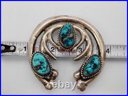 Vintage LARGE Navajo Naja Pendant with Turquoise Sterling Silver RAY TAFOYA 2.75 Vintage LARGE Navajo Naja Pendant with Turquoise Sterling Silver RAY TAFOYA 2.75