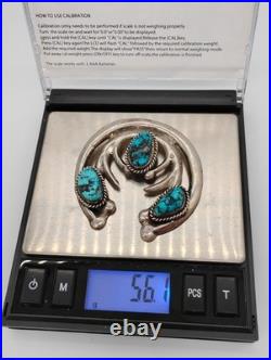 Vintage LARGE Navajo Naja Pendant with Turquoise Sterling Silver RAY TAFOYA 2.75 Vintage LARGE Navajo Naja Pendant with Turquoise Sterling Silver RAY TAFOYA 2.75