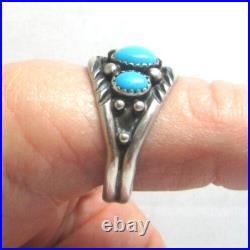 Vintage Men's Navajo SC Sharon Cisco Sterling Silver 3 Turquoise Ring Sz 15 Vintage Men's Navajo SC Sharon Cisco Sterling Silver 3 Turquoise Ring Sz 15