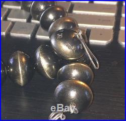 Vintage NAVAJO PEARLS Sterling Silver 17 NECKLACE Huge 20mm Saucer Beads