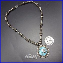 Vintage NAVAJO Sterling Silver Navajo Pearls & Bisbee TURQUOISE NECKLACE
