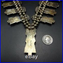 Vintage NAVAJO Sterling Silver TURQUOISE KACHINA Squash Blossom NECKLACE 188.6g Vintage NAVAJO Sterling Silver TURQUOISE KACHINA Squash Blossom NECKLACE 188.6g