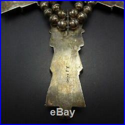 Vintage NAVAJO Sterling Silver TURQUOISE KACHINA Squash Blossom NECKLACE 188.6g Vintage NAVAJO Sterling Silver TURQUOISE KACHINA Squash Blossom NECKLACE 188.6g