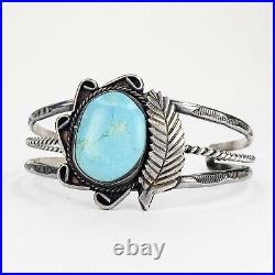 Vintage Native American Jewelry Sterling Silver 925 Turquoise Cuff Bracelet