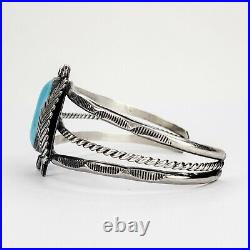 Vintage Native American Jewelry Sterling Silver 925 Turquoise Cuff Bracelet