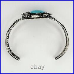 Vintage Native American Jewelry Sterling Silver 925 Turquoise Cuff Bracelet