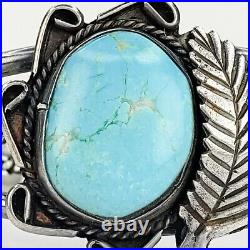 Vintage Native American Jewelry Sterling Silver 925 Turquoise Cuff Bracelet