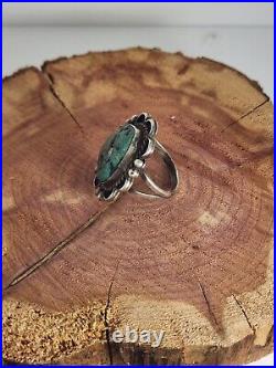 Vintage Native American Jewelry Turquoise Sterling Silver Ring