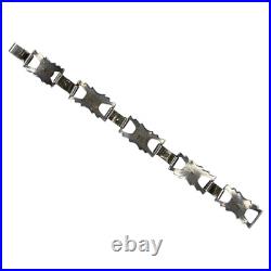 Vintage Native American Navajo Sterling Silver Green Turquoise Link Bracelet