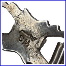 Vintage Native American Navajo Sterling Silver Green Turquoise Link Bracelet