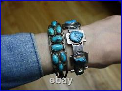 Vintage Native American Navajo Sterling Silver Turquoise Cuff Bracelet Vintage Native American Navajo Sterling Silver Turquoise Cuff Bracelet