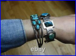Vintage Native American Navajo Sterling Silver Turquoise Cuff Bracelet Vintage Native American Navajo Sterling Silver Turquoise Cuff Bracelet