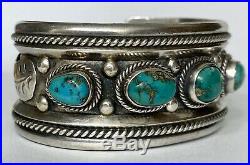 Vintage Native American Navajo Sterling Silver Turquoise Cuff Bracelet Nice Vintage Native American Navajo Sterling Silver Turquoise Cuff Bracelet Nice