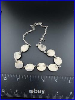Vintage Native American Navajo Sterling Silver Turquoise Necklace 18 Unsigned