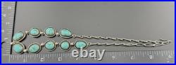 Vintage Native American Navajo Sterling Silver Turquoise Necklace 18 Unsigned