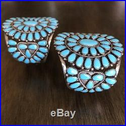 Vintage Native American Navajo Turquoise Cluster Cuff Bracelet Set. NO RESERVE