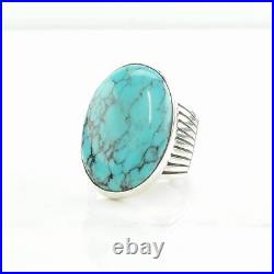 Vintage Native American Silver Ring Spiderweb Turquoise Large Sterling Size 10 Vintage Native American Silver Ring Spiderweb Turquoise Large Sterling Size 10