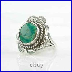 Vintage Native American Silver Ring Turquoise Scallop Sterling Size 6 Vintage Native American Silver Ring Turquoise Scallop Sterling Size 6