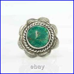 Vintage Native American Silver Ring Turquoise Scallop Sterling Size 6 Vintage Native American Silver Ring Turquoise Scallop Sterling Size 6