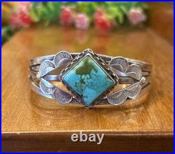 Vintage Native American Turquoise Bracelet Sterling Silver Navajo OLD PAWN