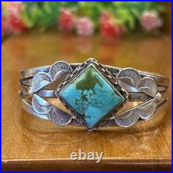 Vintage Native American Turquoise Bracelet Sterling Silver Navajo OLD PAWN