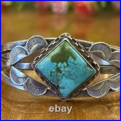 Vintage Native American Turquoise Bracelet Sterling Silver Navajo OLD PAWN