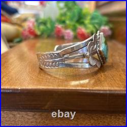 Vintage Native American Turquoise Bracelet Sterling Silver Navajo OLD PAWN
