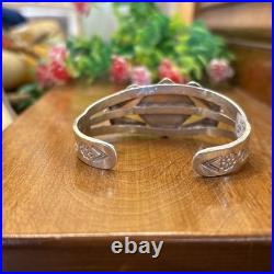 Vintage Native American Turquoise Bracelet Sterling Silver Navajo OLD PAWN