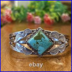 Vintage Native American Turquoise Bracelet Sterling Silver Navajo OLD PAWN