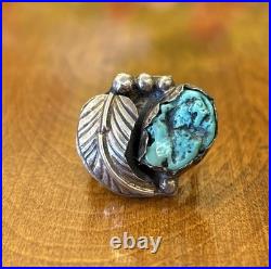 Vintage Native American Turquoise Ring Sterling Silver Navajo Ring OLD PAWN
