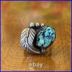 Vintage Native American Turquoise Ring Sterling Silver Navajo Ring OLD PAWN