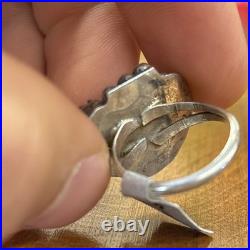Vintage Native American Turquoise Ring Sterling Silver Navajo Ring OLD PAWN