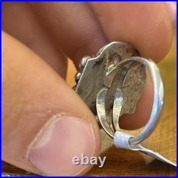 Vintage Native American Turquoise Ring Sterling Silver Navajo Ring OLD PAWN