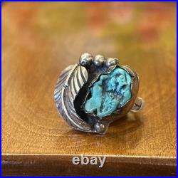 Vintage Native American Turquoise Ring Sterling Silver Navajo Ring OLD PAWN
