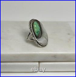 Vintage Native American Zuni Jewelry Turquoise MOP Inlay Sterling Silver Ring