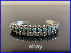 Vintage Native American Zuni Sterling Silver Bracelet with Turquoise Stones