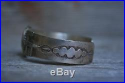 Vintage Native Whirling Log Navajo Turquoise Sterling Silver Cuff Bracelet