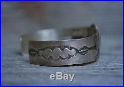 Vintage Native Whirling Log Navajo Turquoise Sterling Silver Cuff Bracelet