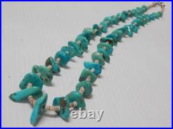 Vintage Navajo Indian Turquoise Nugget Heishi Shaman Style Necklace