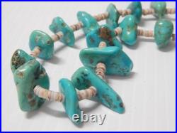 Vintage Navajo Indian Turquoise Nugget Heishi Shaman Style Necklace